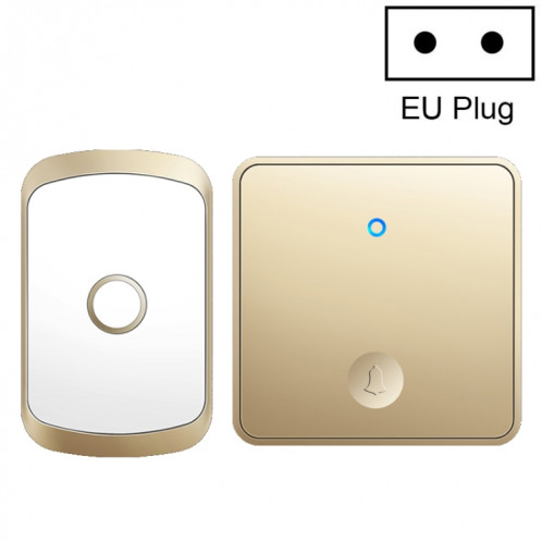 CACAZI FA50 Sonnette sans fil auto-génératrice 1 pour 1 bouton-poussoir, prise : (or) SC602A1690-37